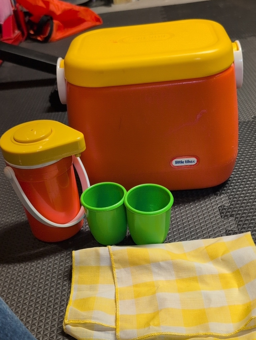 Little Tikes Orange & Yellow Toy Cooler with Cups (Vintage)